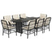 Set mobilier de grădină cu perne, 9 piese, negru, poliratan - WALTI WALTI