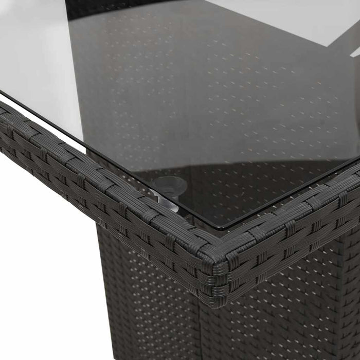 Set mobilier de grădină cu perne, 9 piese, negru, poliratan - WALTI WALTI