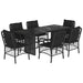 Set mobilier de grădină cu perne, 7 piese, negru, poliratan - WALTI WALTI