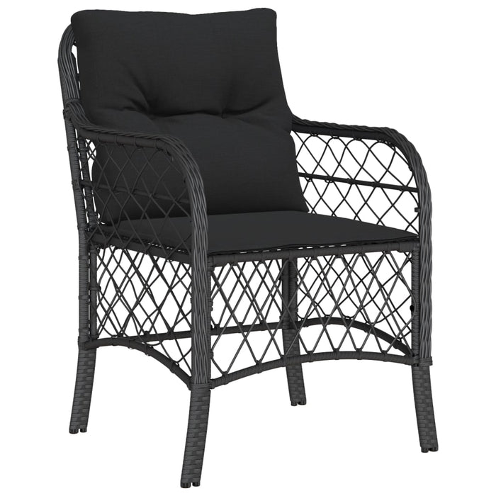 Set mobilier de grădină cu perne, 7 piese, negru, poliratan - WALTI WALTI