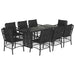 Set mobilier de grădină cu perne, 9 piese, negru, poliratan - WALTI WALTI