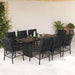 Set mobilier de grădină cu perne, 9 piese, negru, poliratan - WALTI WALTI