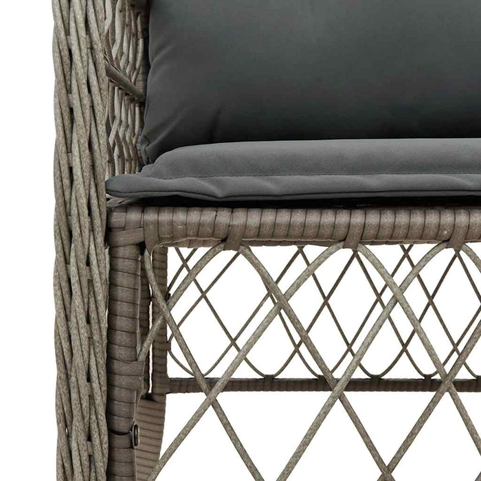 Set mobilier grădină cu perne, 9 piese, gri, poliratan WALTI
