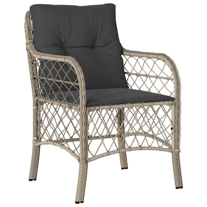 Set mobilier grădină cu perne, 9 piese, gri deschis, poliratan WALTI