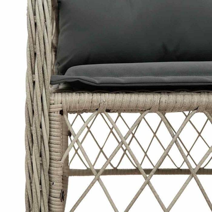 Set mobilier grădină cu perne, 9 piese, gri deschis, poliratan WALTI