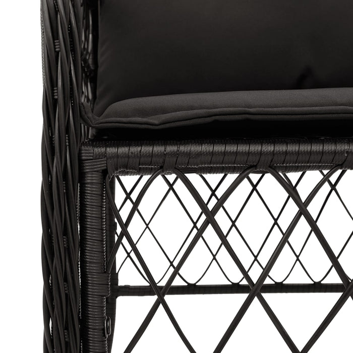 Set mobilier de grădină cu perne, 7 piese, negru, poliratan - WALTI WALTI