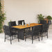 Set mobilier de grădină cu perne, 7 piese, negru, poliratan - WALTI WALTI