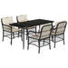 Set mobilier de grădină cu perne, 5 piese, negru, poliratan - WALTI WALTI