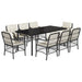 Set mobilier de grădină cu perne, 9 piese, negru, poliratan - WALTI WALTI