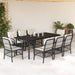 Set mobilier de grădină cu perne, 9 piese, negru, poliratan - WALTI WALTI