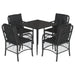 Set mobilier de grădină cu perne, 5 piese, negru, poliratan - WALTI WALTI