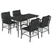 Set mobilier de grădină cu perne, 5 piese, negru, poliratan - WALTI WALTI