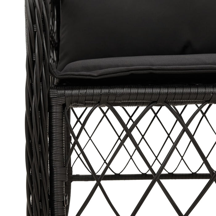 Set mobilier de grădină cu perne, 5 piese, negru, poliratan - WALTI WALTI