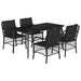 Set mobilier de grădină cu perne, 5 piese, negru, poliratan - WALTI WALTI