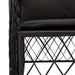 Set bistro cu perne, 3 piese, negru, poliratan - WALTI WALTI