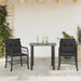 Set bistro cu perne, 3 piese, negru, poliratan - WALTI WALTI