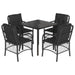 Set mobilier de grădină cu perne, 5 piese, negru, poliratan - WALTI WALTI