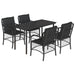 Set mobilier de grădină cu perne, 5 piese, negru, poliratan - WALTI WALTI