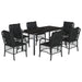 Set mobilier de grădină cu perne, 7 piese, negru, poliratan - WALTI WALTI