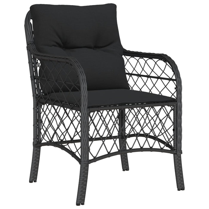 Set mobilier de grădină cu perne, 7 piese, negru, poliratan - WALTI WALTI