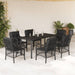 Set mobilier de grădină cu perne, 7 piese, negru, poliratan - WALTI WALTI