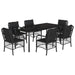 Set mobilier de grădină cu perne, 7 piese, negru, poliratan - WALTI WALTI