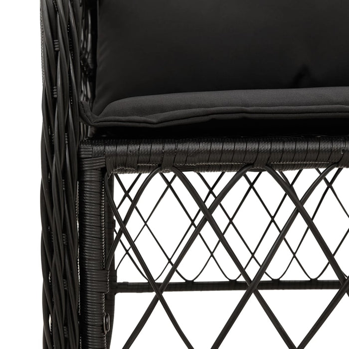 Set mobilier de grădină cu perne, 7 piese, negru, poliratan - WALTI WALTI