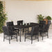 Set mobilier de grădină cu perne, 7 piese, negru, poliratan - WALTI WALTI