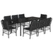 Set mobilier de grădină cu perne, 9 piese, negru, poliratan - WALTI WALTI