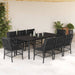 Set mobilier de grădină cu perne, 9 piese, negru, poliratan - WALTI WALTI