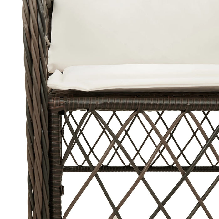Set mobilier de grădină cu perne, 9 piese, maro, poliratan WALTI