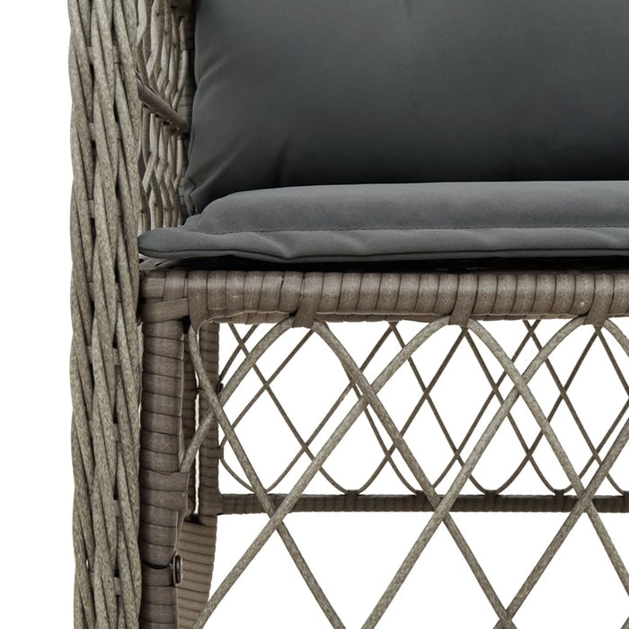 Set mobilier de grădină cu perne, 5 piese, gri, poliratan WALTI