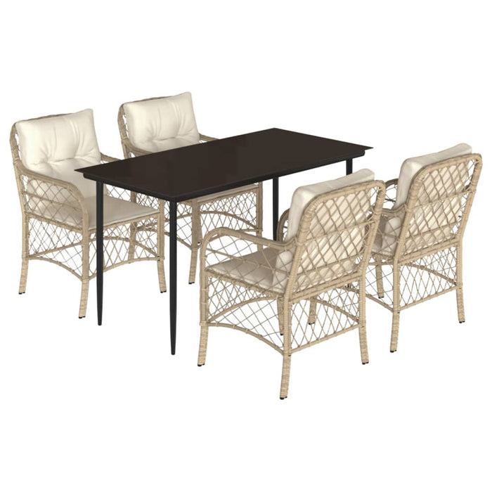 Set mobilier de grădină cu perne, 5 piese, bej, poliratan - WALTI WALTI