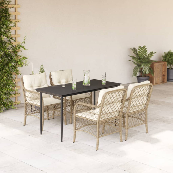Set mobilier de grădină cu perne, 5 piese, bej, poliratan - WALTI WALTI