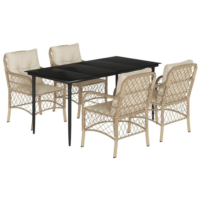 Set mobilier de grădină cu perne, 5 piese, bej, poliratan - WALTI WALTI
