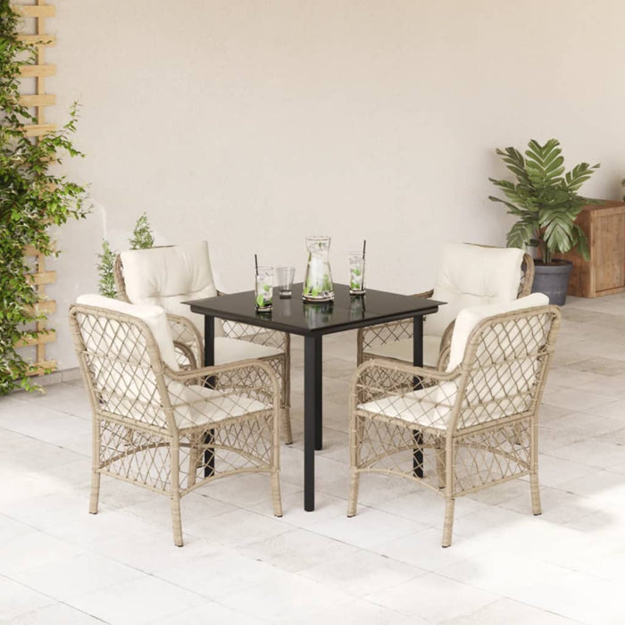 Set mobilier de grădină cu perne, 5 piese, bej, poliratan - WALTI WALTI