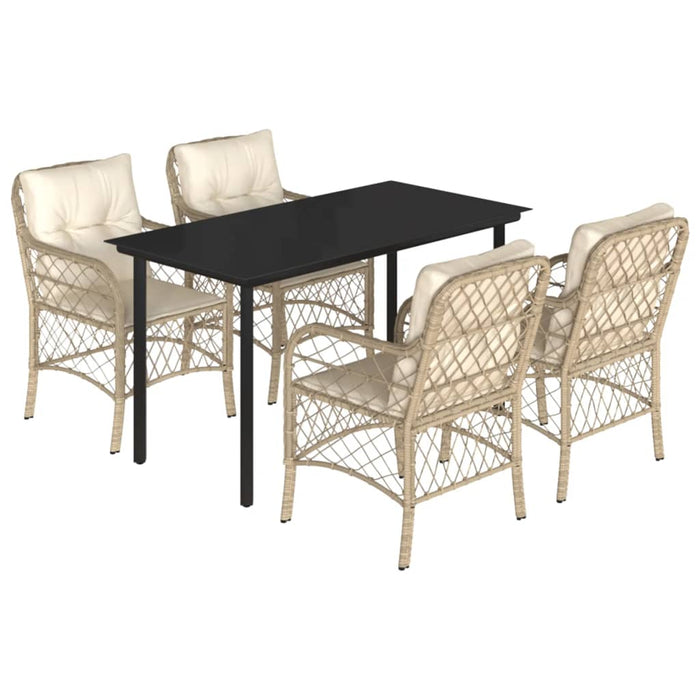 Set mobilier de grădină cu perne, 5 piese, bej, poliratan - WALTI WALTI