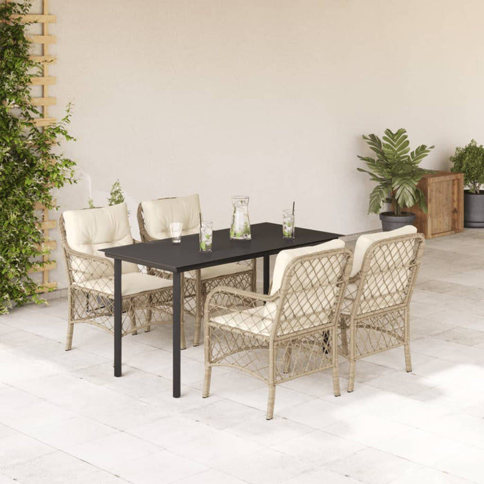 Set mobilier de grădină cu perne, 5 piese, bej, poliratan - WALTI WALTI