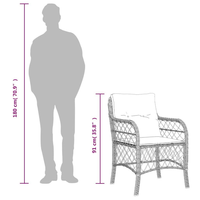Set mobilier de grădină cu perne, 5 piese, bej, poliratan - WALTI WALTI