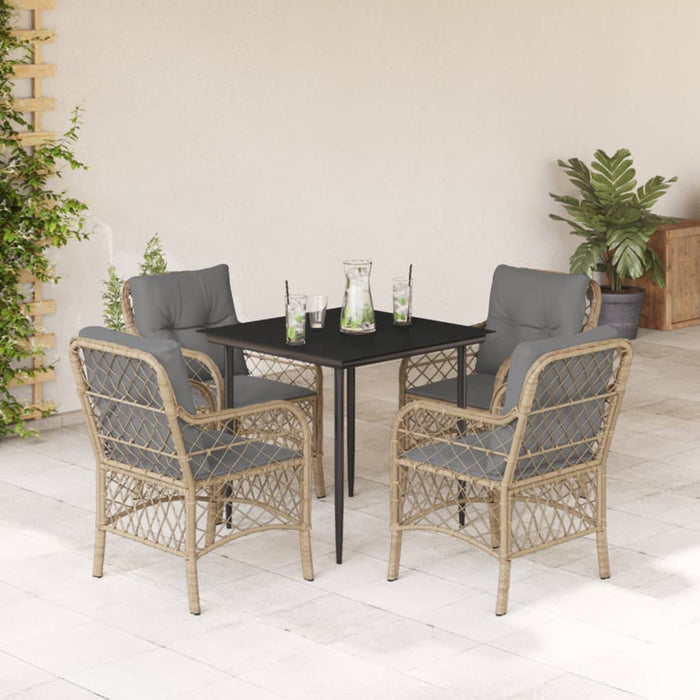 Set mobilier pentru grădină, 5 piese, cu perne, bej, poliratan - WALTI WALTI