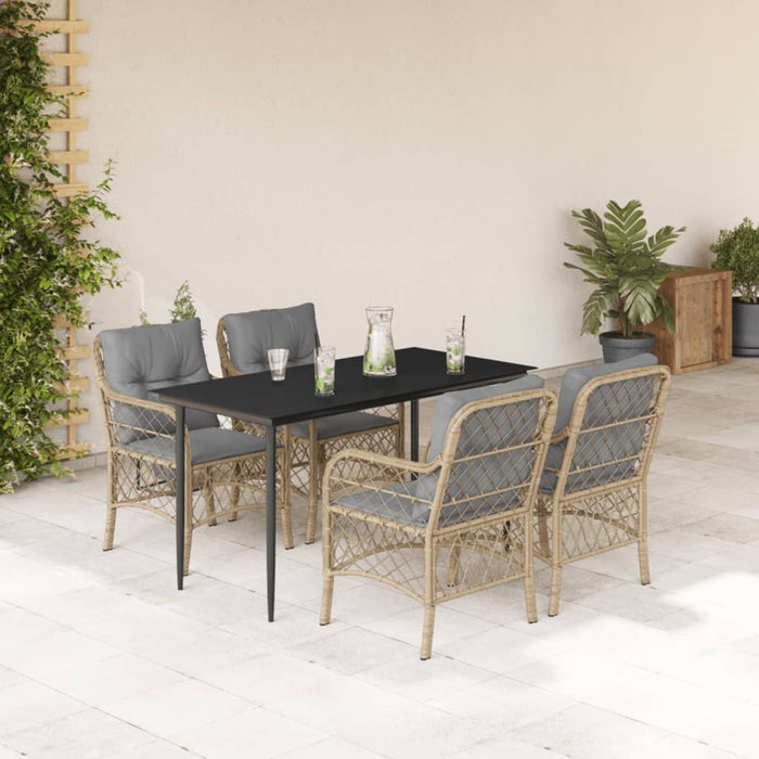 Set mobilier pentru grădină, 5 piese, cu perne, bej, poliratan - WALTI WALTI
