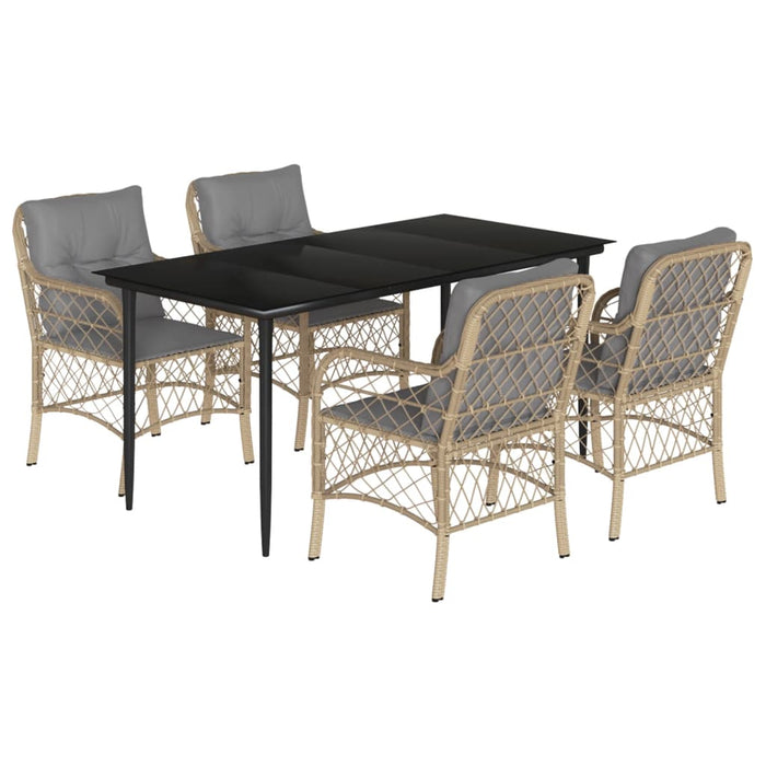Set mobilier pentru grădină, 5 piese, cu perne, bej, poliratan - WALTI WALTI