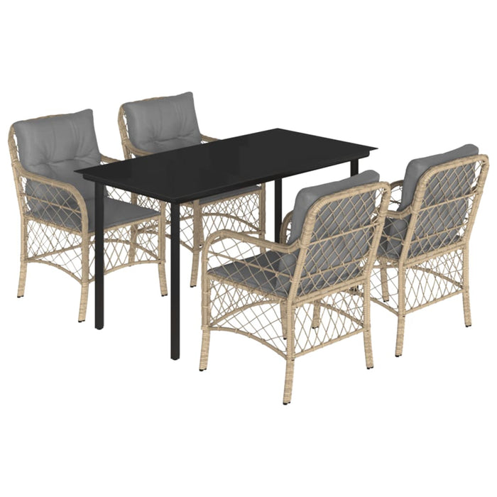 Set mobilier pentru grădină, 5 piese, cu perne, bej, poliratan - WALTI WALTI