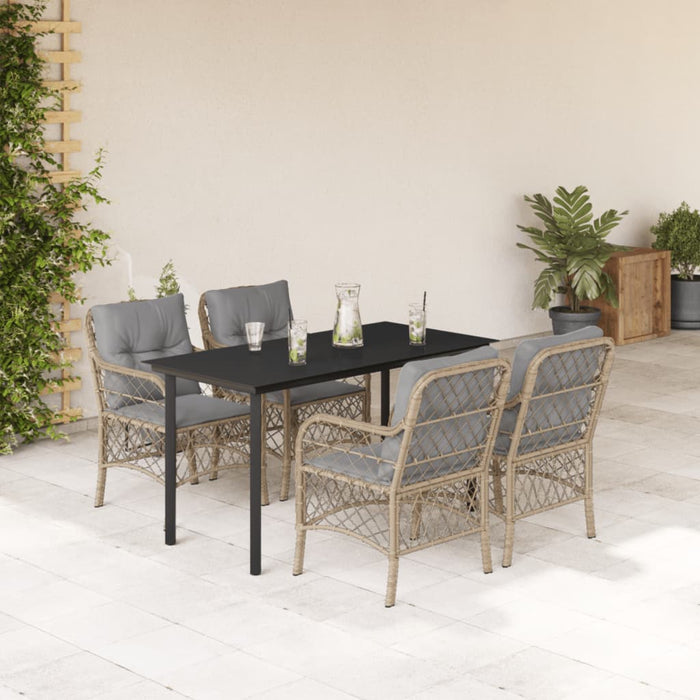 Set mobilier pentru grădină, 5 piese, cu perne, bej, poliratan - WALTI WALTI
