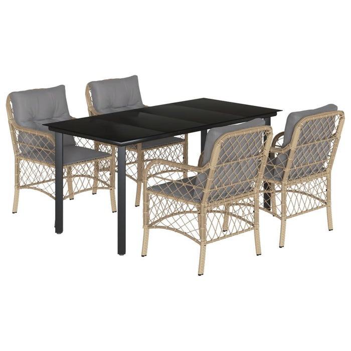 Set mobilier pentru grădină, 5 piese, cu perne, bej, poliratan - WALTI WALTI
