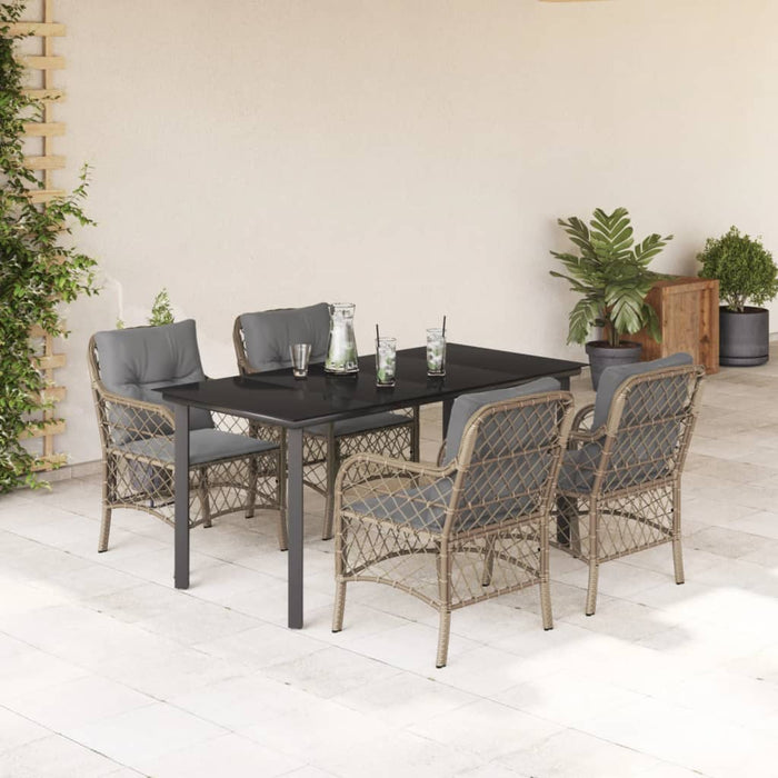 Set mobilier pentru grădină, 5 piese, cu perne, bej, poliratan - WALTI WALTI