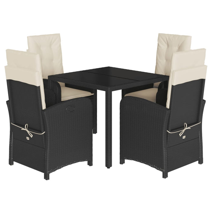 Set mobilier de grădină cu perne, 5 piese, negru, poliratan - WALTI WALTI