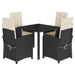 Set mobilier de grădină cu perne, 5 piese, negru, poliratan - WALTI WALTI