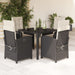 Set mobilier de grădină cu perne, 5 piese, negru, poliratan - WALTI WALTI