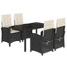 Set mobilier de grădină cu perne, 5 piese, negru, poliratan - WALTI WALTI